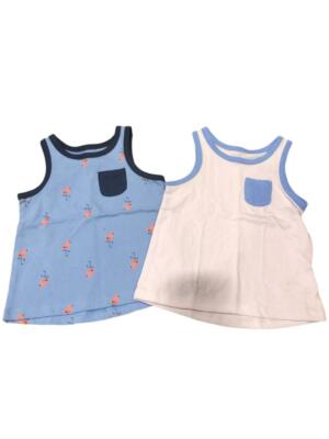 Cat & Jack 2 Pack Tank Tops- Flamingo/Purple Size 12m