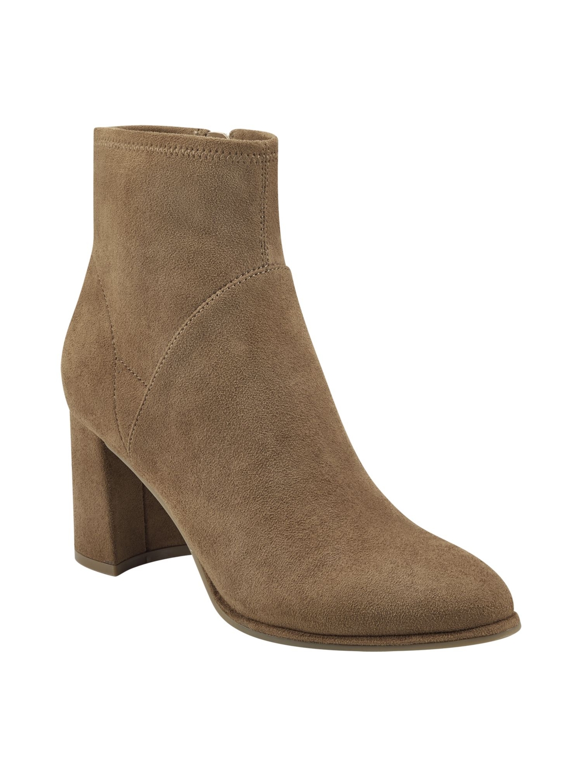 Женские бежевые эластичные ботинки MARC FISHER Dyvine с миндалевидным носком на блочном каблуке 7,5 М