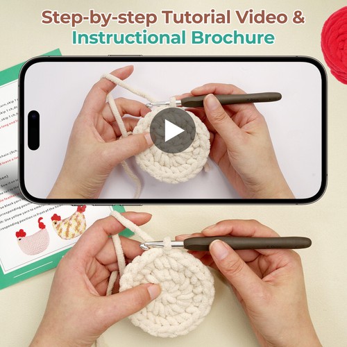 Crochet Kit for Beginners Crochet Starter Kits Crochet Chicken DIY Kit Xmas Gift - Picture 9 of 9
