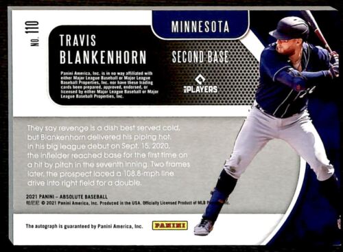 2021 Panini Absolute Rookie Baseball Material Auto 23/50 Travis Blankenhorn ES6 - Picture 2 of 2