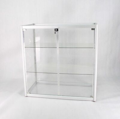 ショーケース FixtureDisplays Aluminum Glass Display Showcase, Swing Door with