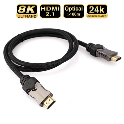 Fiber HDMI 2.1 Cable 8K@120Hz, Supports HDR, ARC, HDCP2.2, 3D 4:4:4/4:2:2 US Lot