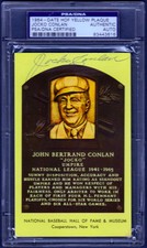 Jocko Conlan Signed  Yellow HOF Plaque PSA/DNA Slabbed Auto