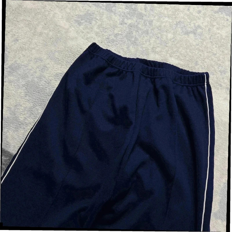 Vintage Navy Cotton Pleated-Style 1990's Baggy Oversized Bottoms Size Large image 3