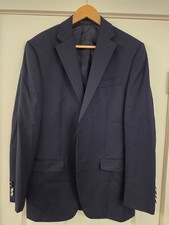 Men's Michael Kors Classic Navy Blue Two-button Blazer, flap pockets, size 38R