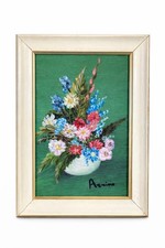 Quadro Dipinto a Mano Firmato Arminio Natura Morta Floreale Vintage