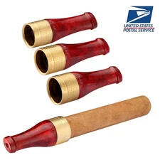 Galiner Mouthpiece Cigar Case 4 Sizes Travel Nozzle Pipe Holder Red Pure Copper
