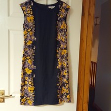 Great Plains XS Navy & Mustard floral shift dress