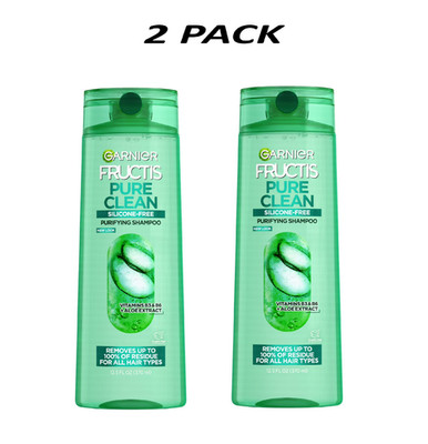 (2 Pack) Garnier Fructis Pure Clean Shampoo with Vitamins B3 & B6 12.5 oz.