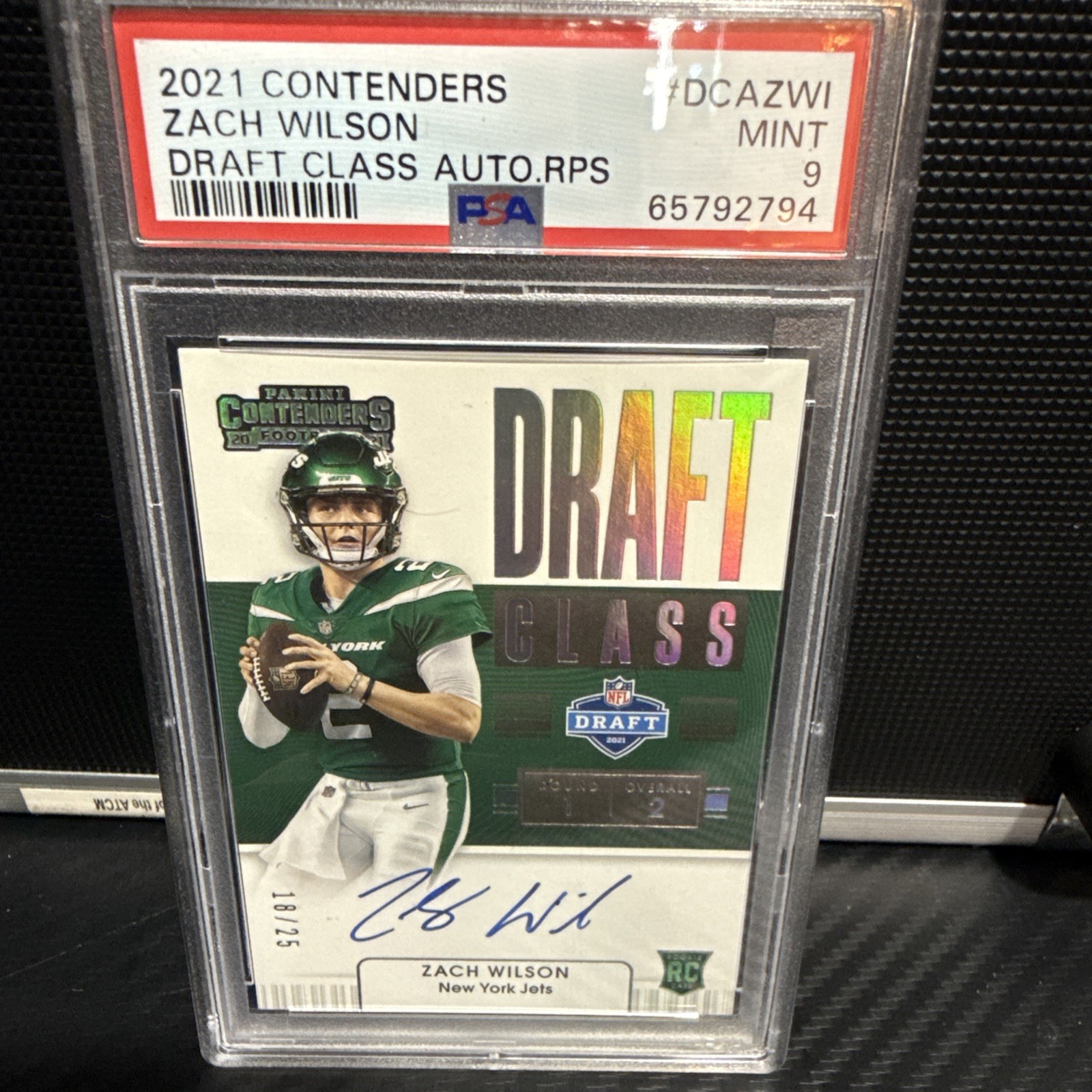Zach Wilson Panini Contenders Draft Class Autographs Rps #DCAZWI Gold