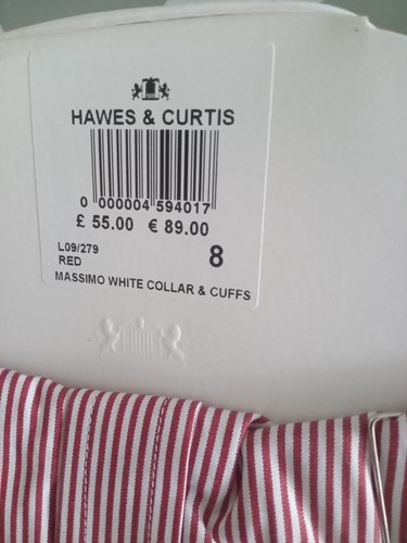 Hawes & Curtis massimo. Formal pink white Striped cotton womens Shirt uk 8 new - Picture 10 of 11
