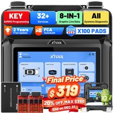 2026 XTOOL X100 PADS V2.0 Car key Programmer All System Diagnostic Scanner FCA