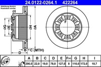 2X Bremsscheibe ATE 24.0122-0264.1 FüR Nissan NT400 Cabstar F24M F24W DCI