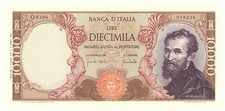 10000 LIRE BANCA D ITALIA MICHELANGELO MEDUSA 08/06/1970 qFDS