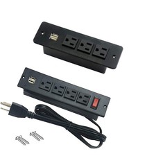 Conference Recessed Power Strip with USB Desktop Outlets Build in Table Sofa ...