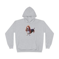 Basset Hound Unisex Fleece Lined Pullover Hoodie Sweatshirt