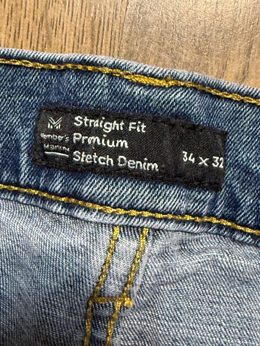 Member's Mark Jeans, Men's Size 34x32, Blue, Straight Fit Premium Stretch Denim View 4