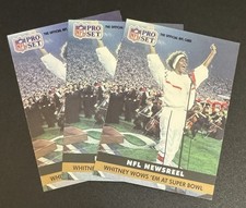 (3) Whitney Houston 1991 Pro Set NFL Newsreel #350 Lot - Super Bowl XXV