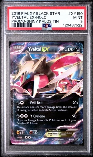 Pokemon Yveltal EX Shiny PSA 9 XY150 XY Holo Promo Kalos 2016