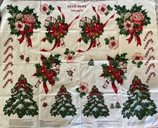 Vintage VIP Cranston Christmas Appliques Fabric Panel Star Dust