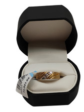 10k Yellow Gold Mens Wedding Band 1/8 CTTW Diamond Size 10.5 Brand New 10KT