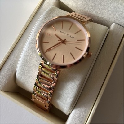 Anne Klein Rose Gold Analog Dress Wristwatch with Original Box