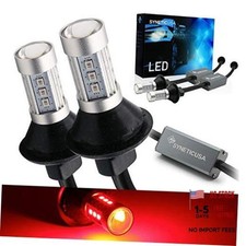 Error Free 15-LED Brake Tail Turn Signal Light Bulbs 7443 Red
