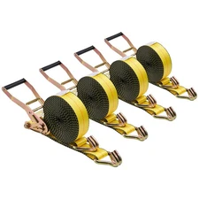 Uimoso 4 Pack Ratchet Tie Down Straps 2"x 30' with Double J Hooks, 10000 lbs