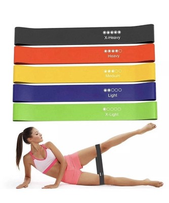 Widerstandsbänder Übung Sport Loop Fitness Home Gym Yoga Latex 5 s & Beutel