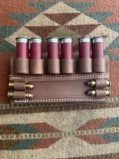 Combo Leather Belt Slide Holder Fits 12 Gauge Shotgun Shell & 45LC Cal Carrier