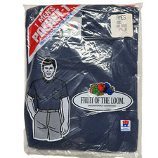 FOTL Crew Neck Pocket T Shirt L Vintage Preshrunk Cotton Made In USA Blue 1987