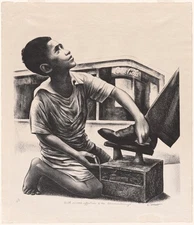 Shoeshine Boy : 1958 : Elizabeth Catlett : Archival Art Print