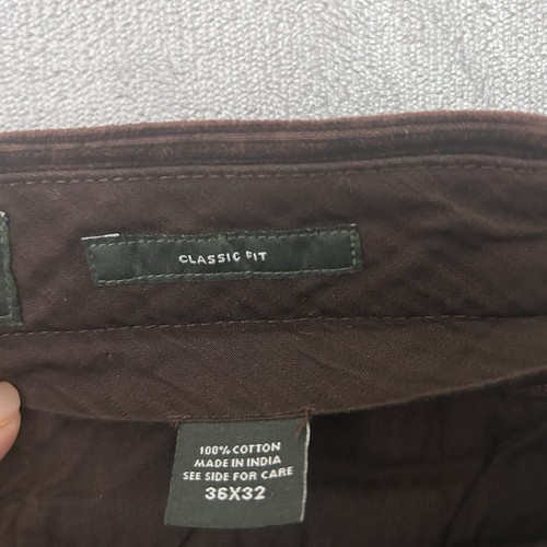 Vintage Eddie Bauer Pants Mens 36x32 Brown Deep Corduroy Straight Leg Baggy Y2K - Picture 5 of 17