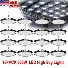 16PCS 800W UFO LED High Bay Light Shop Lights Warehouse Commercial Lighting Lamp