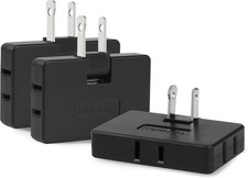 3 Pack AC Flat Wall Outlet Extender Flat Plug Adapter Outlet, Fold-Able 3 Way Wa