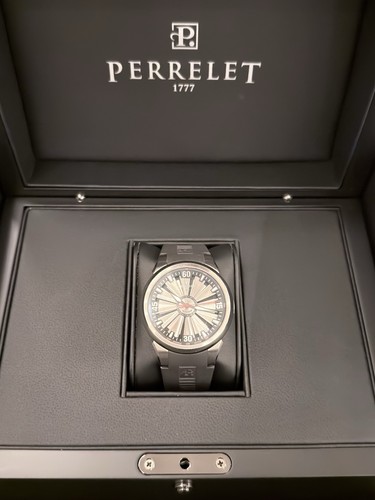 Perrelet Turbine Automatic Silver Dial 44mm Rubber Strap Men's...