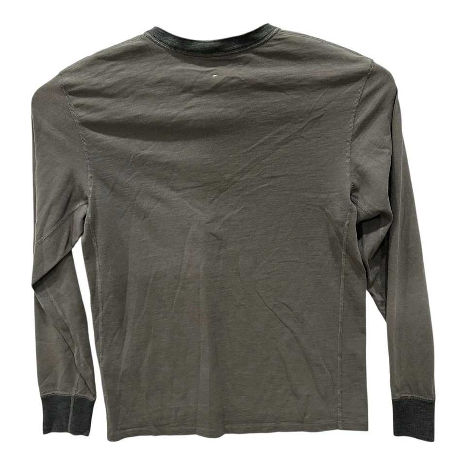 RAG & BONE Mens XL Classic Flame Henley Long Sleeve Shirt 100% Cotton Gray - Image 3 of 4
