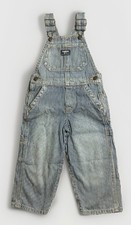 Vintage OshKosh Overalls 2T Striped Blue Railroad 80s 90s Adjustable Osh Kosh