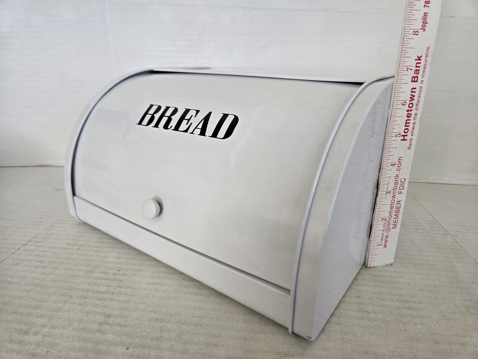 Enamelware Metal White Farmhouse Style 12"X10"x7" Bread Box FREE SHIPPING