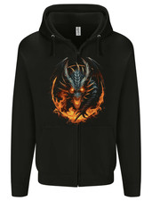 Fantasy Fire Dragon 1 Mens Zip Up Hoodie