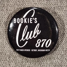 RARE! G. KORAL COLLECTION "BOOKIE'S CLUB" PINBACK PIN BUTTON