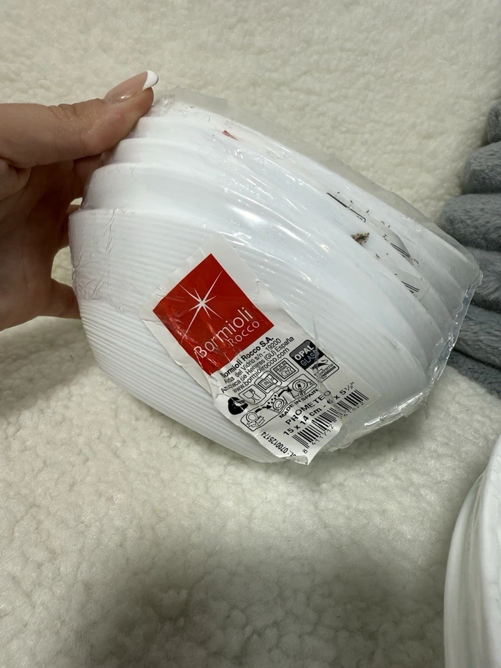 Bormioli Rocco Prometeo Plate Bowl Set Vidrio Opal Templado 12 Piece Set - Image 3 of 4