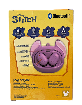 Disney Stitch ANGEL True Wireless Earbuds Bluetooth Flip The Faces