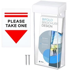 1 Pcs Outdoor Brochure Holder 4 x 9 Inch Waterproof Wall Mount with Take One ...