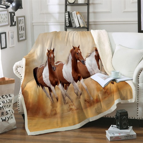 Animal Blanket Horse Wolf Tiger Unicorn 150x200cm Plush Soft Sofa Throw Rug Warm - Picture 159 of 167
