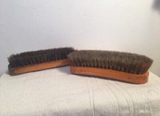Pair A Solid Wood Handled Shoe Shine Brushes