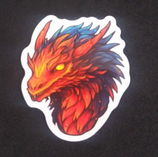 Colorful Mystical Guardian Dragon Sticker 2" x 1.75" AH 