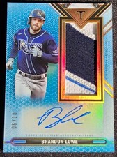 2021 Topps Triple Threads Brandon Lowe Jumbo Patch Relic Autograph Sapphire /10