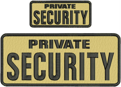 Private Security Embroidery Patch 4x10 And 2x5 VELCR@ On Back Black On ...