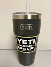Charcoal  YETI® 26oz Stackable W/straw - Authentic, Brand New, Original Color